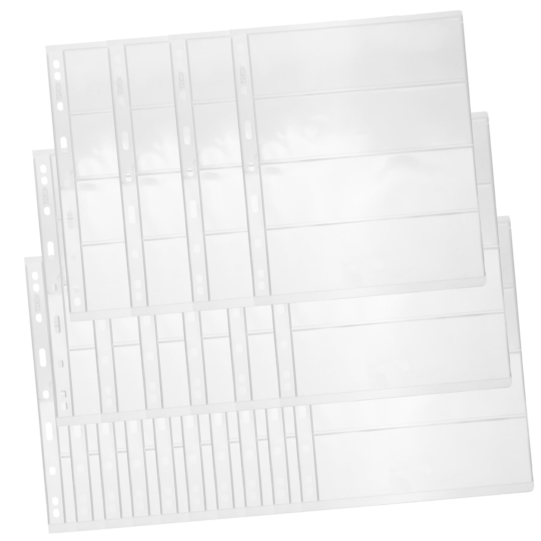 Album per Collezione Francobolli 20 Fogli Pvc, 9 Fori | Pagine Trasparenti a 4 Righe, per Raccolta di Monete e Timbri, Formato Standard