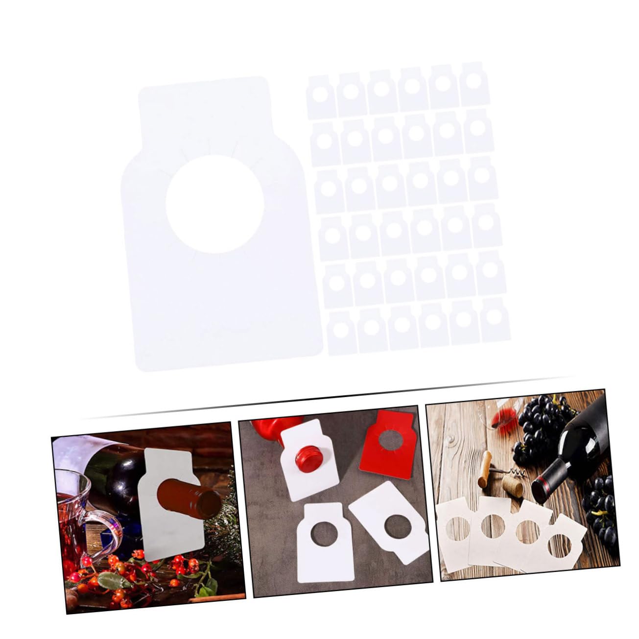Gatuida 200 Pezzi Etichette per Bottiglie Vino Vuote Bifacciali in PVC Riutilizzabili Accessori Decorativi per Vino Etichette da Te per Uso e Cantina