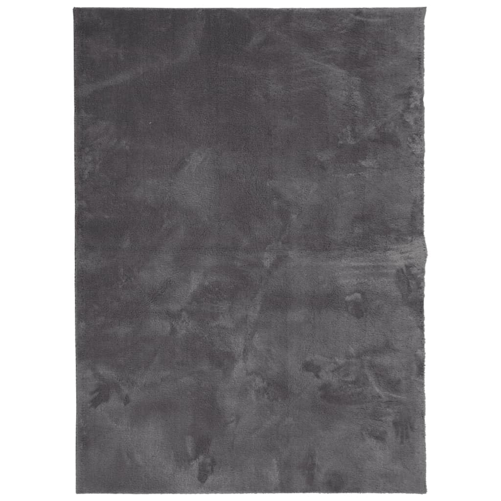 Tapis chambre moelleux anthracite pour un espace de travail