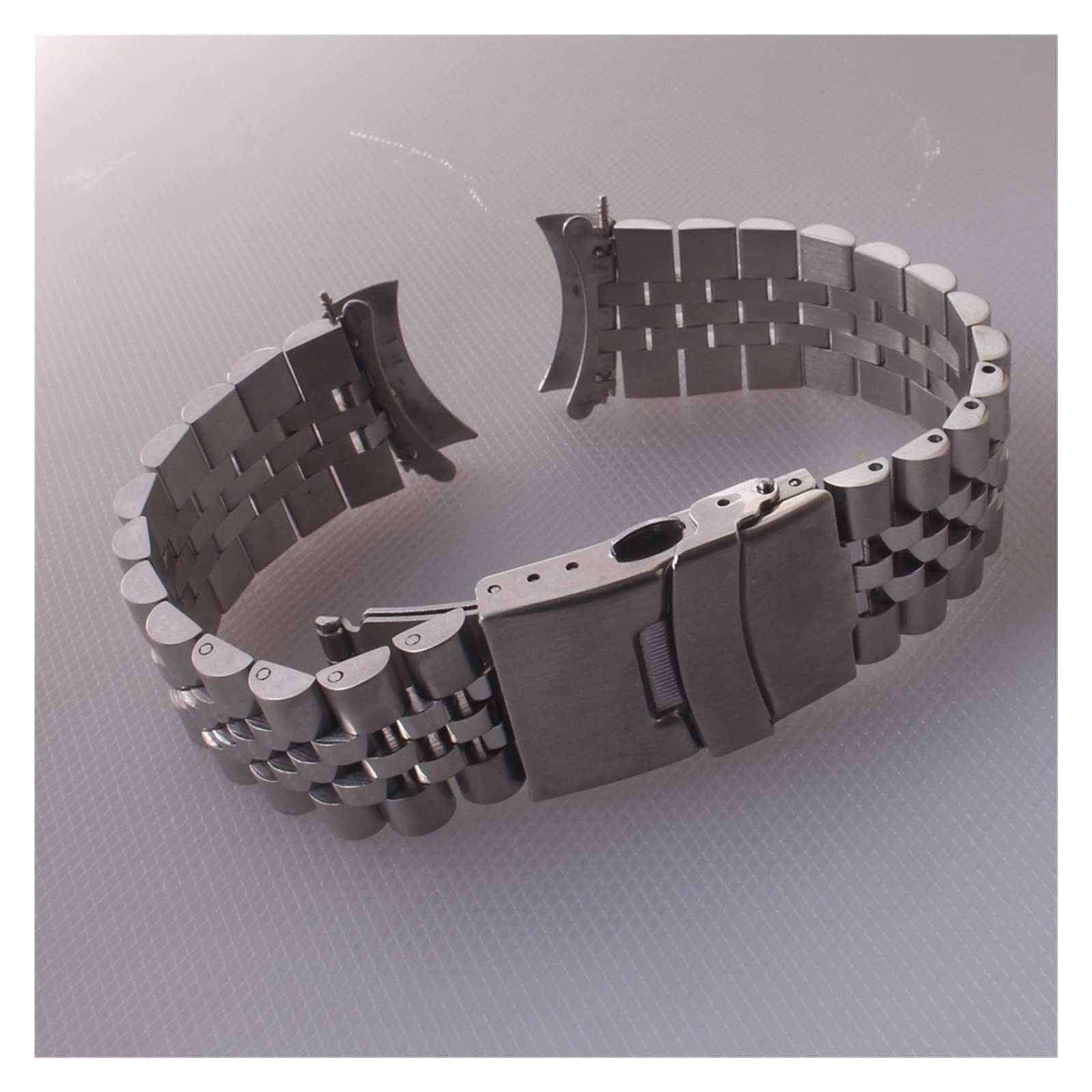 Bandoues de monatordes Bouetche en acier inoxydable 20 mm 22 mm 24 mm bracelet de montre en métal Bracelet Bracelet Boucle argentée Men de boucle (Color : Silver, Size : 24mm)