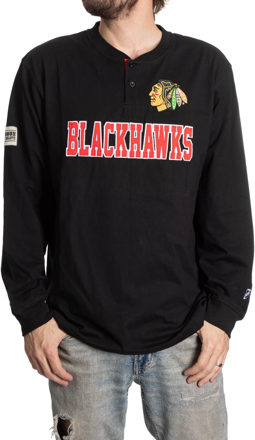 Calhoun NHL Surf & Skate Mens Henley Long Sleeve Shirt