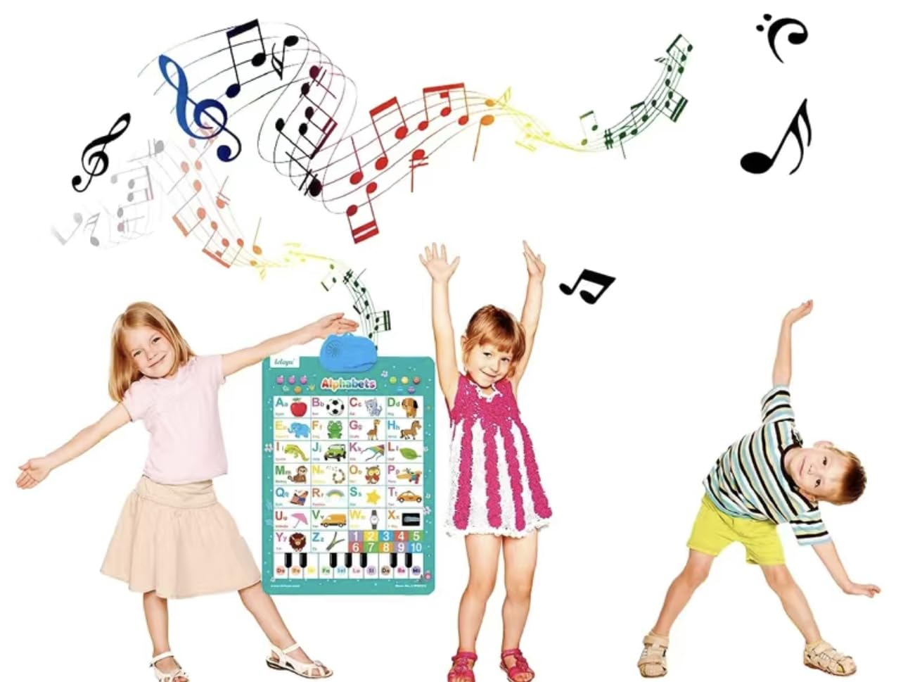 Mural – 300 G Figuras bilingües | Póster de aprendizaje de inglés y español con música para niños niñas de 1 a 6 años de cumpleaños habitación Mural – 300 G Figuras bilingües | Póster de aprendizaje de inglés y español con música para niños niñas de 1 a 6 años de cumpleaños habitación
