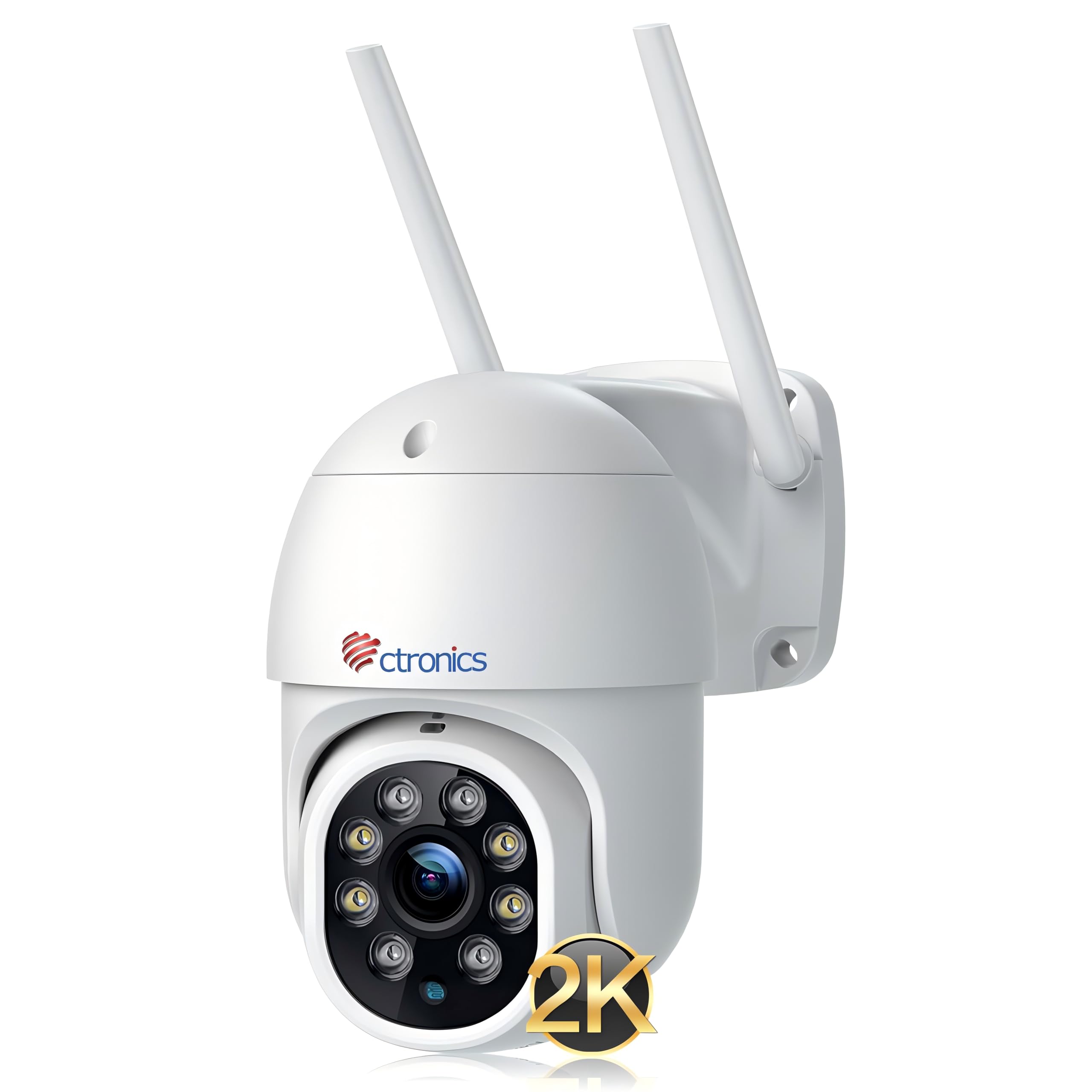 Ctronics 2.5K 4MP Überwachungskamera Aussen WLAN, PTZ 355°/90° Schwenkbar | 2,4/5GHz Dualband WiFi IP Kamera Outdoor mit Automatische Verfolgung, Personenerkennung, Farbiger Nachtsicht, IP66