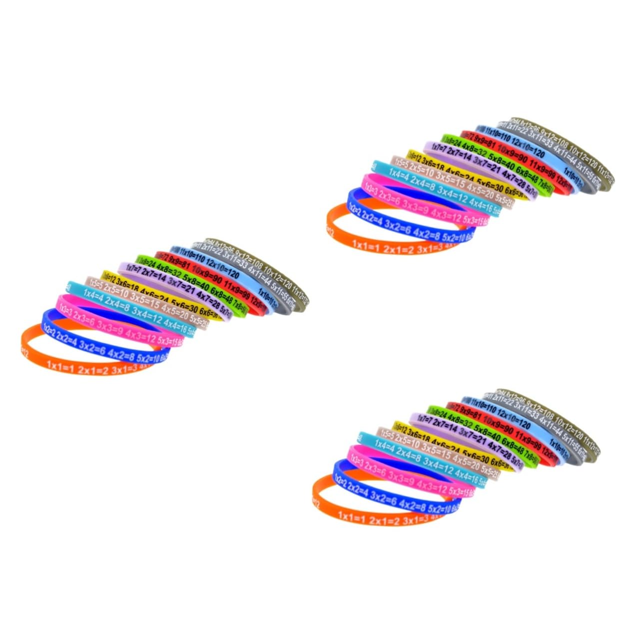 NUOBESTY 36piezas Pulsera De Silicona Tablas De Multiplicación para Jóvenes Accesorio Educativo y Práctico para Fiestas y Actividades Escolares
