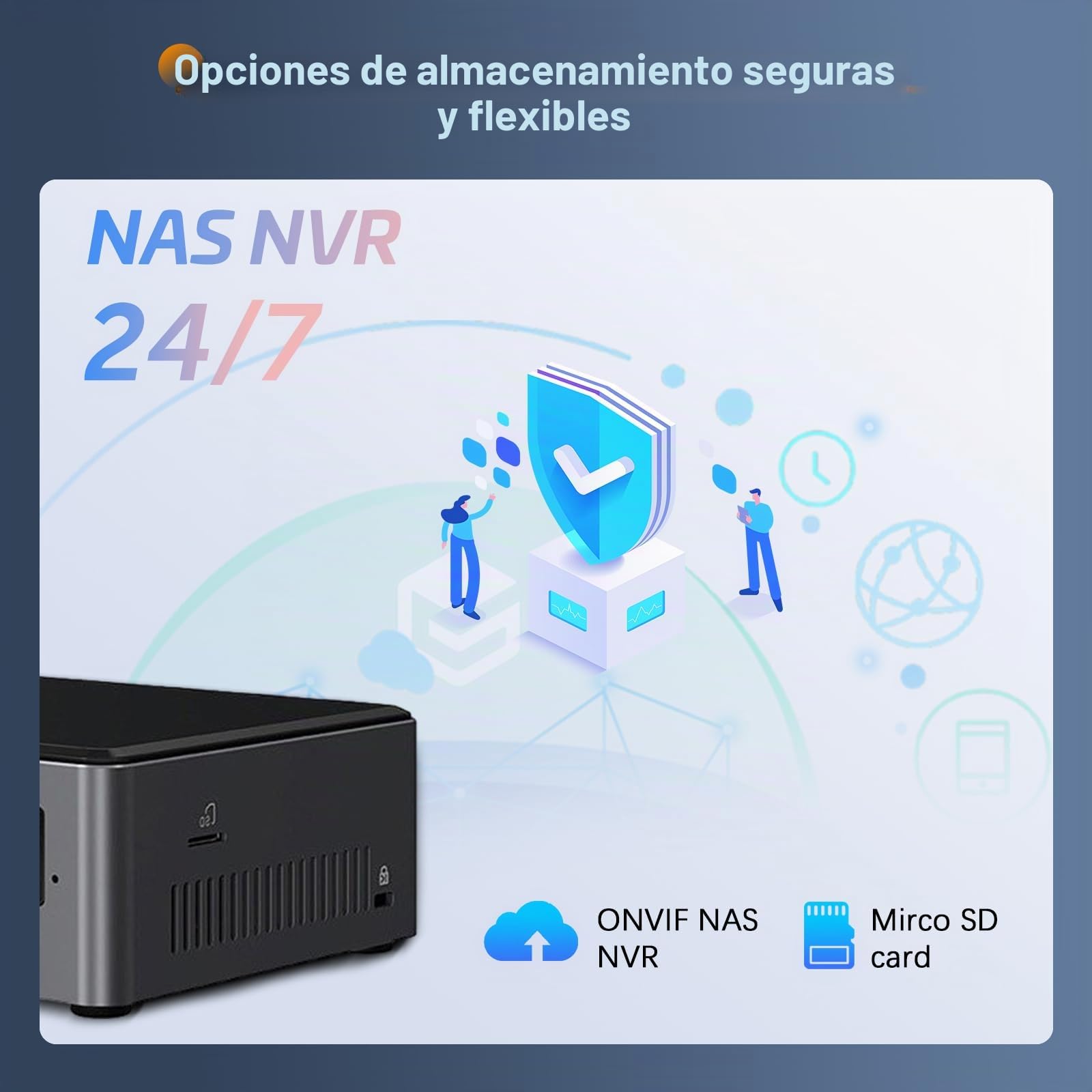 Ctronics Cámara de Vigilancia WiFi Exterior 2K 3MP, Seguimiento Automático, 8 Posiciones Preestablecidas, Visión Nocturna en Color 30 m, Luz LED y Sirena Personalizable, PC/App, FTP/NAS/Cloud