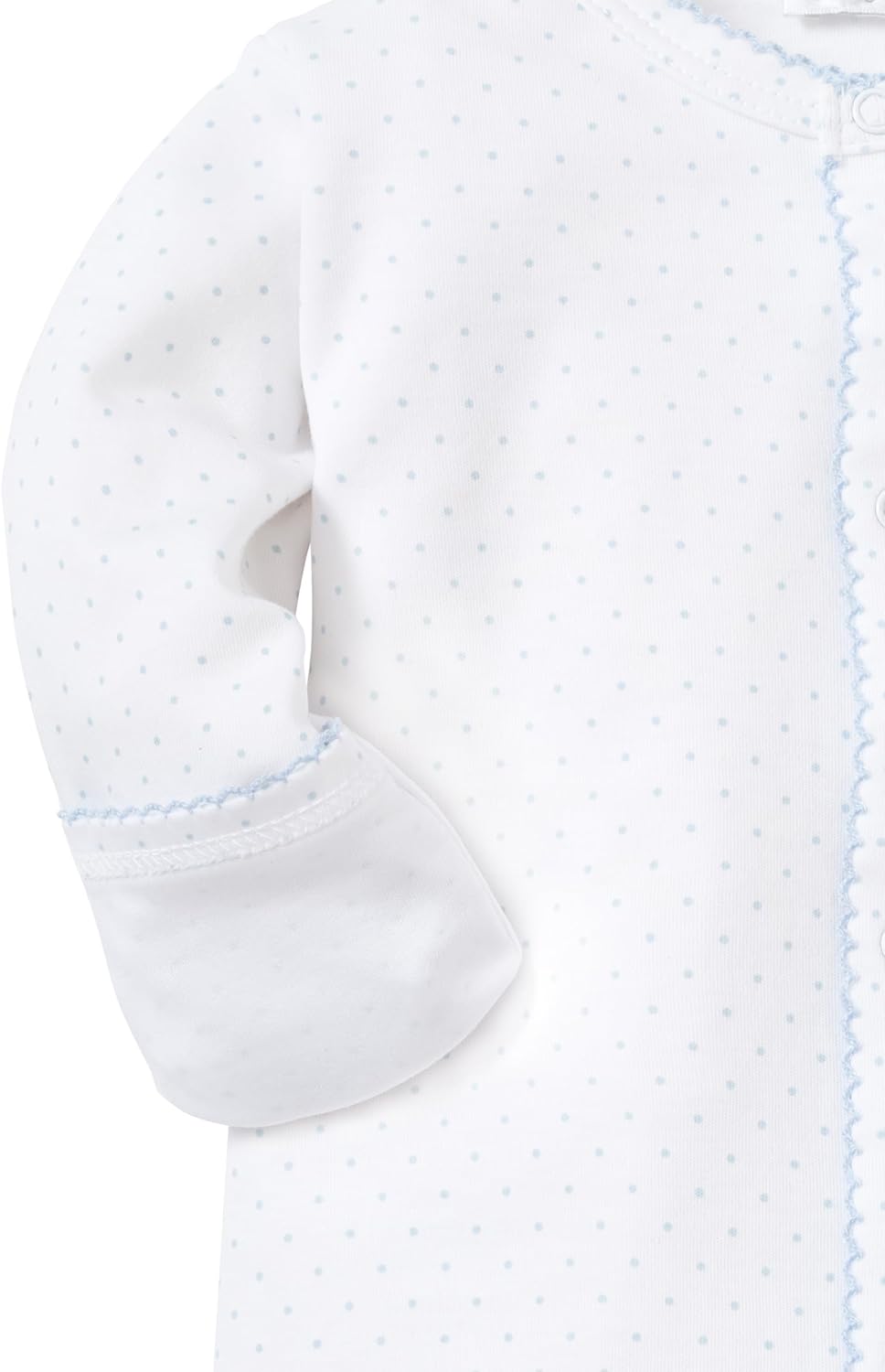 Kissy Kissy Baby Boys and Girls 100% Pima Cotton New Kissy Dots Print Snap Front Footie Pajamas, Newborn to 9 Months