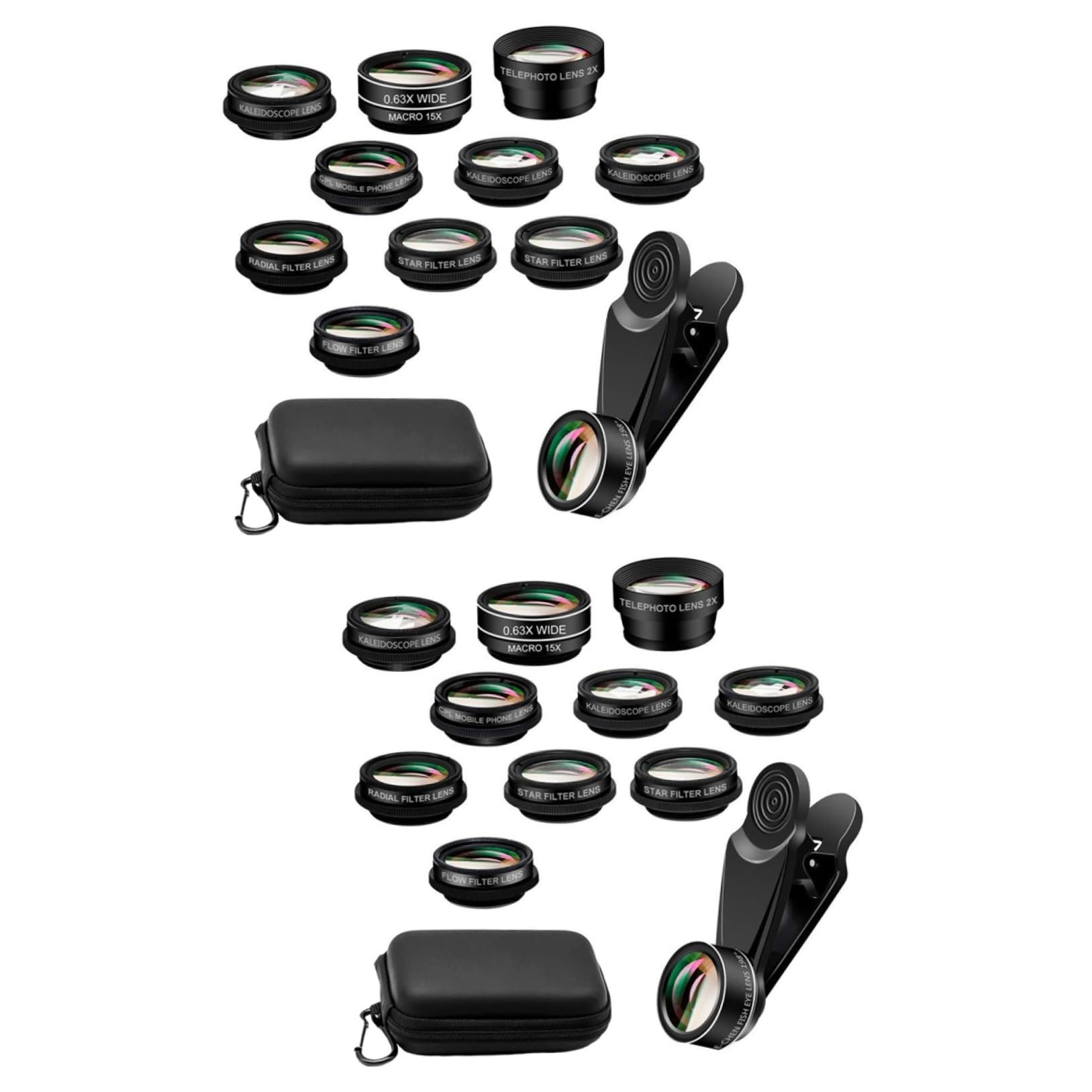 Housoutil 2 Set 10 Lenti Per Fotocamera Per Telefono Cellulare in Lega Di Alluminio Con Ottico 10 in 1 Set Di Lenti Per Telefono Miglioramento Della Chiarezza