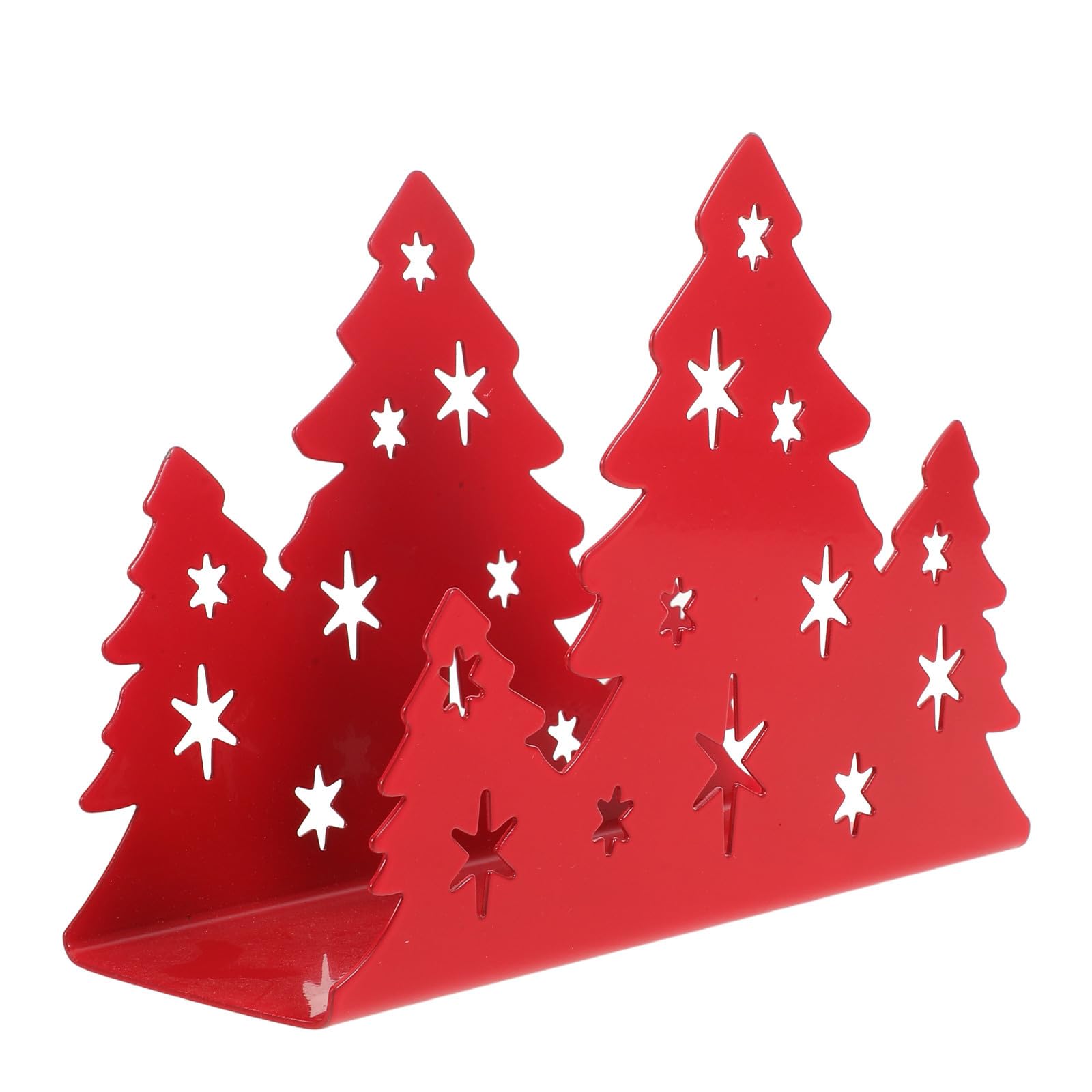 FRCOLOR 5 Pezzi Porta Tovaglioli Albero di Natale in Acciaio Inox Rosso per