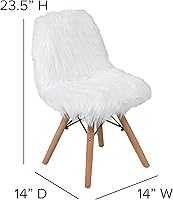 Vista 7 de Flash Furniture Silla de acento blanca para niños Shaggy Dog