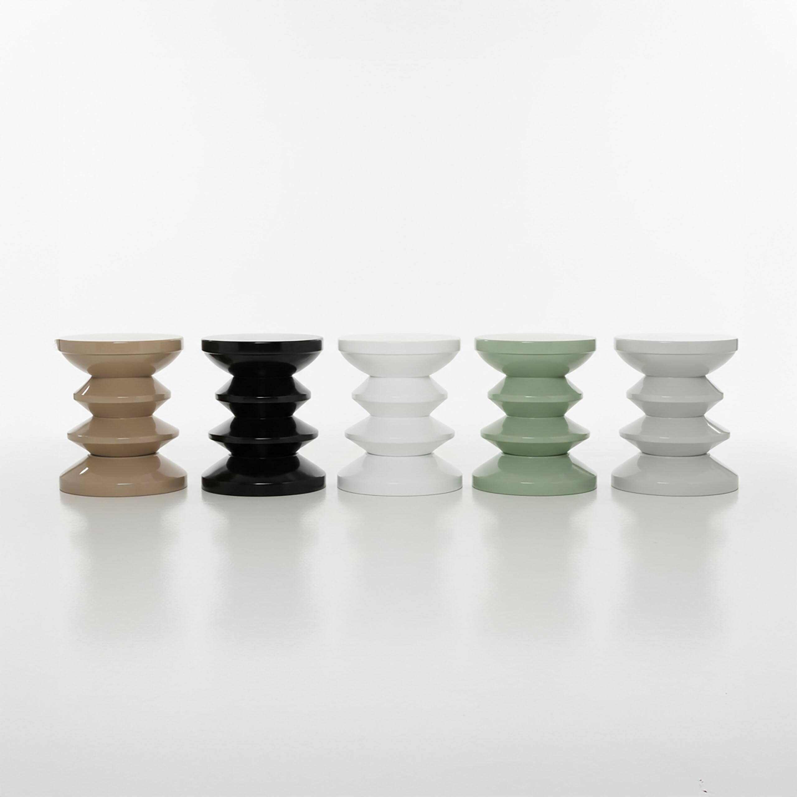Relaxdays Tavolino & Sgabello, Design Zigzag, Oggetto Decorativo per Soggiorno, HxD: 46 x 35 cm