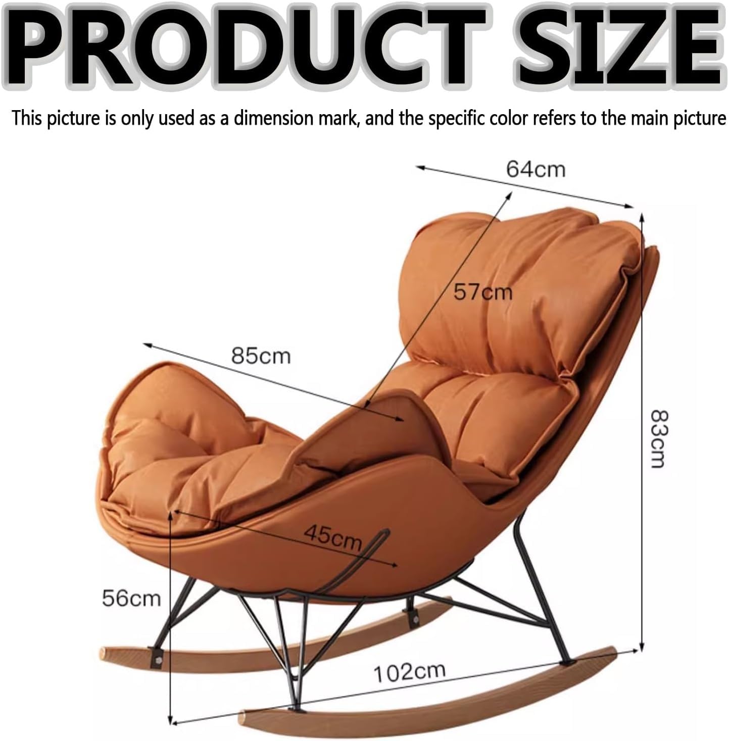Generico Poltrona a Dondolo ergonomica Blu Imbottita per Camera da Letto e Salotto Esterno - Design a gravità Zero per Campeggio e Relax sul Balcone, Comfort Moderno