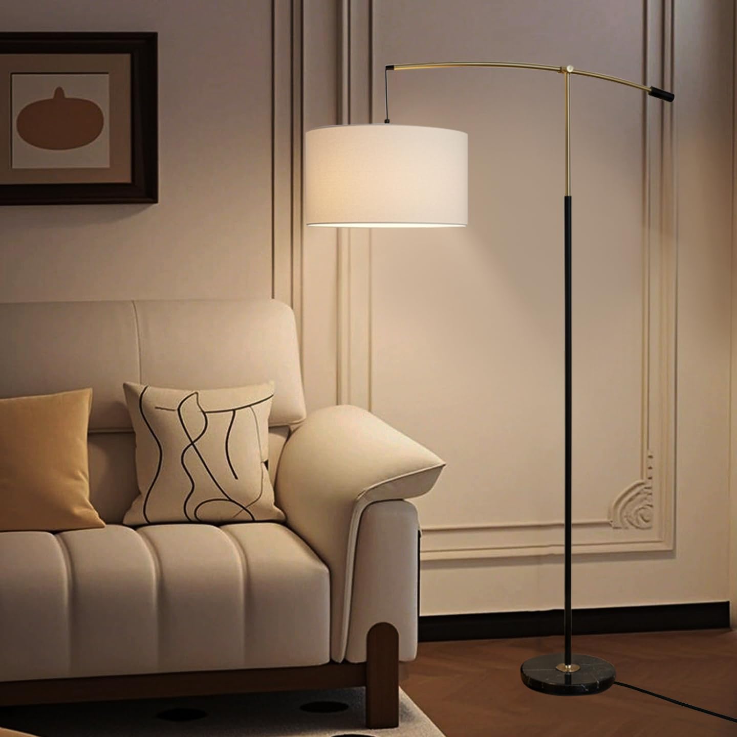 Smartway® - Everly Modern Designer Floor Lamp 3 Light Mode for Living Room| Bedroom Corner| Home Décor| Hotel & Office Standing Lamp with Glass Ball Lampshade-image-27