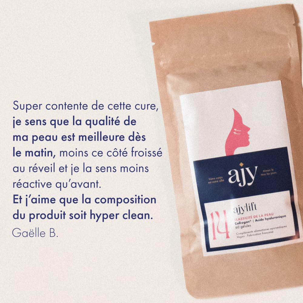 Pack 3 AJYLIFT Innovation Coll-egan®, Collagène VEGAN | Collagène et acide hyaluronique + vitamine c | | 3 mois