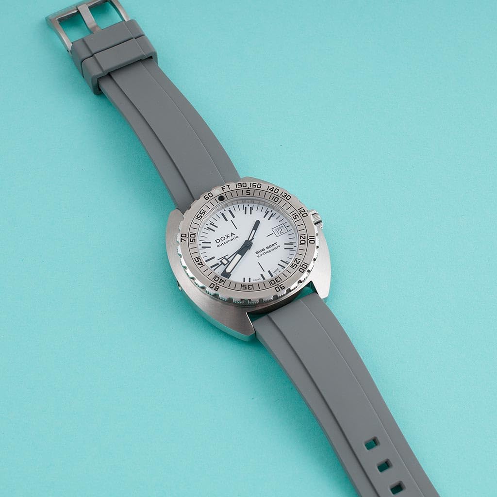 StrapHabit Bracelet de montre extra long pour grands poignets – Bracelet en caoutchouc à dégagement rapide FKM 20 mm 22 mm