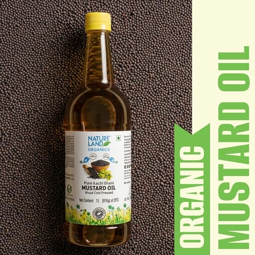 Image of Natureland Organics Kachhi Ghani Pure Mustard Oil 1 Ltr - Cold Pressed