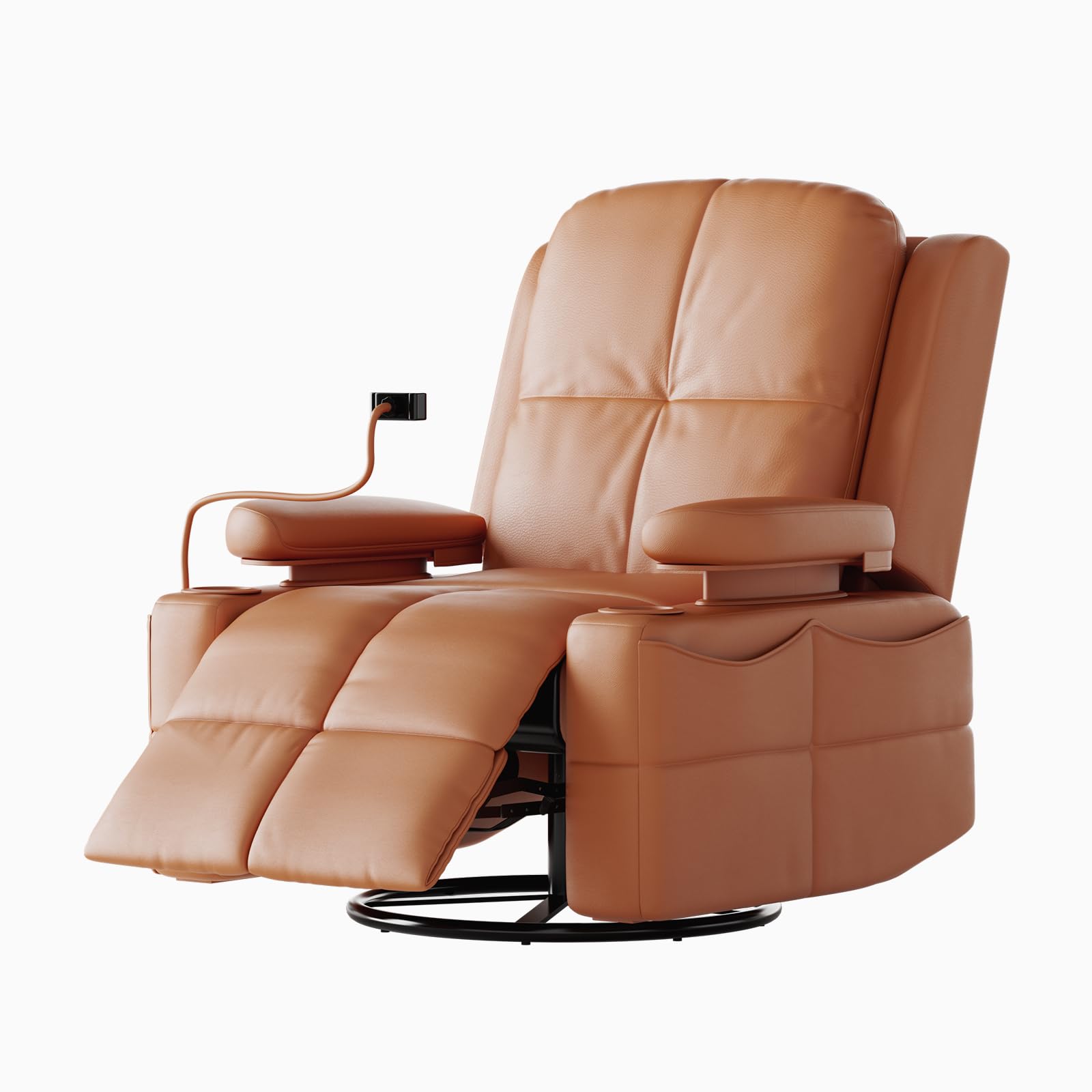 MAMAZING Lullapod Oversized Power Nursery Recliner Chair, Triple Motor Glider Rocker with Adjustable Armrests, 270° Swivel Rocking Chair Nursery with Dual Charging Port and Storage