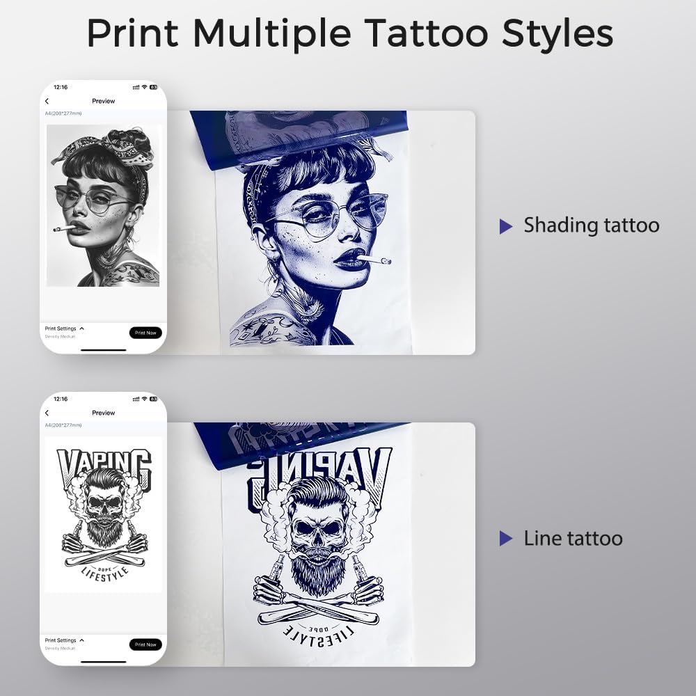 Infinity X2 Printer LD0803 Wireless Tattoo Stencil Printer – Thermal Transfer Machine, USB & Bluetooth, Mobile Printer with Battery, for Tattoo Artists & Thermal Stencil Paper