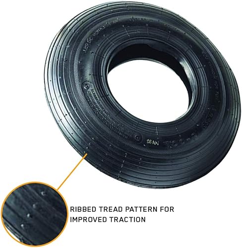 Miniatura 2 de True Temper TT8CC - Neumático de carretilla sin cámara de 8 pulgadas con banda de rodadura acanalada, 8 pulgadas