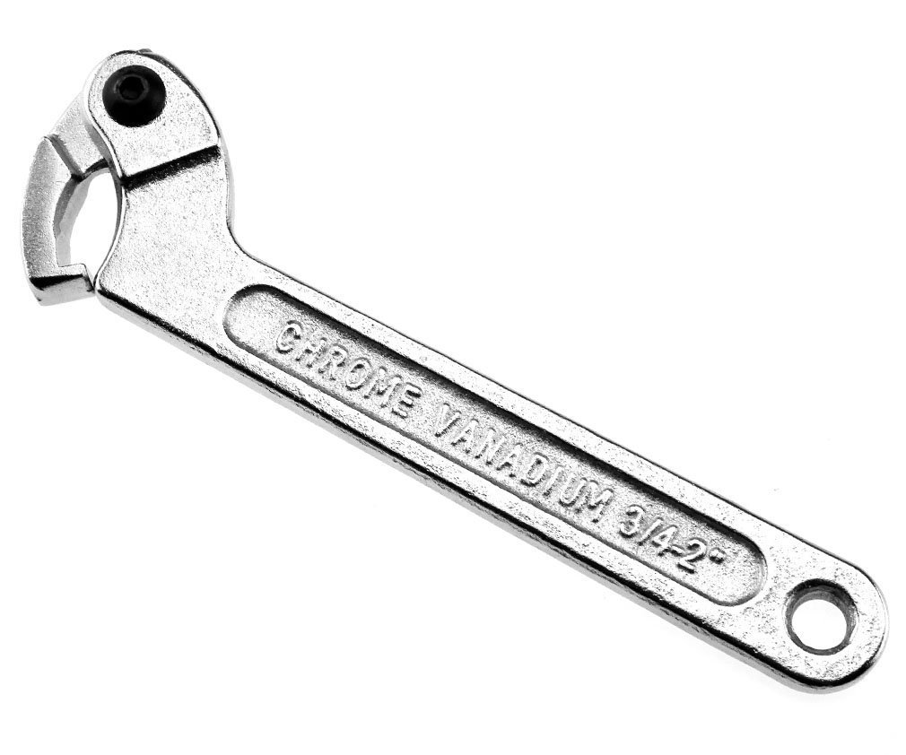 C Spanner Tool Adjustable Hook Wrench 51-121MM 2-4.3/4" Chrome Vanadium