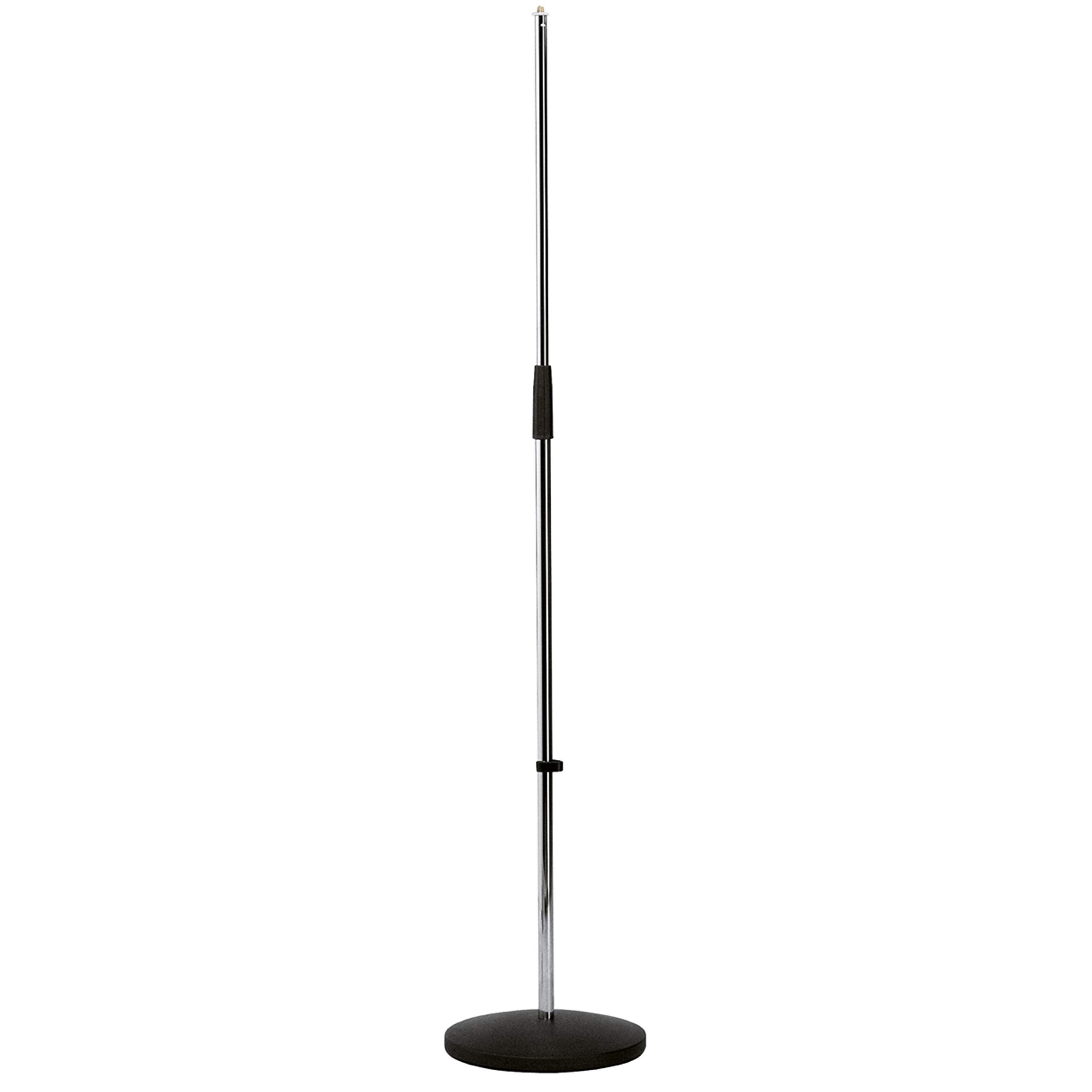 K&M 260/1 Mikrofonstativ verchromt – Solostativ mit Trittschalldämpfung - 87 - 157,5 cm ausziehbar – 3/8“ Gewindeanschluss