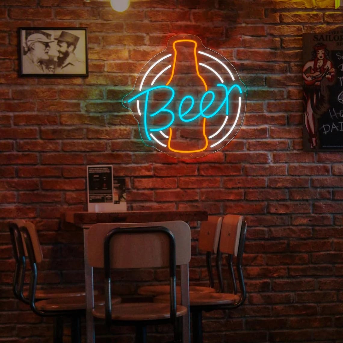 Champagne Beer LED Neon Light, 30 cm x 30 cm - Image 4