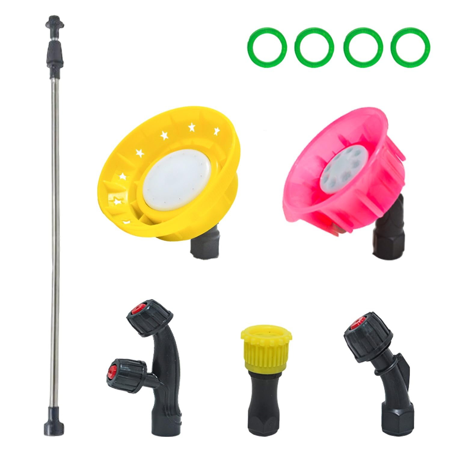 Stainless Steel Sprayer Kit – 5-Piece Set with 3 Nozzles, Gun Connector, Washer & double 8-Hole Flower Nozzle – Garden & Cleaning Accessory-image-25