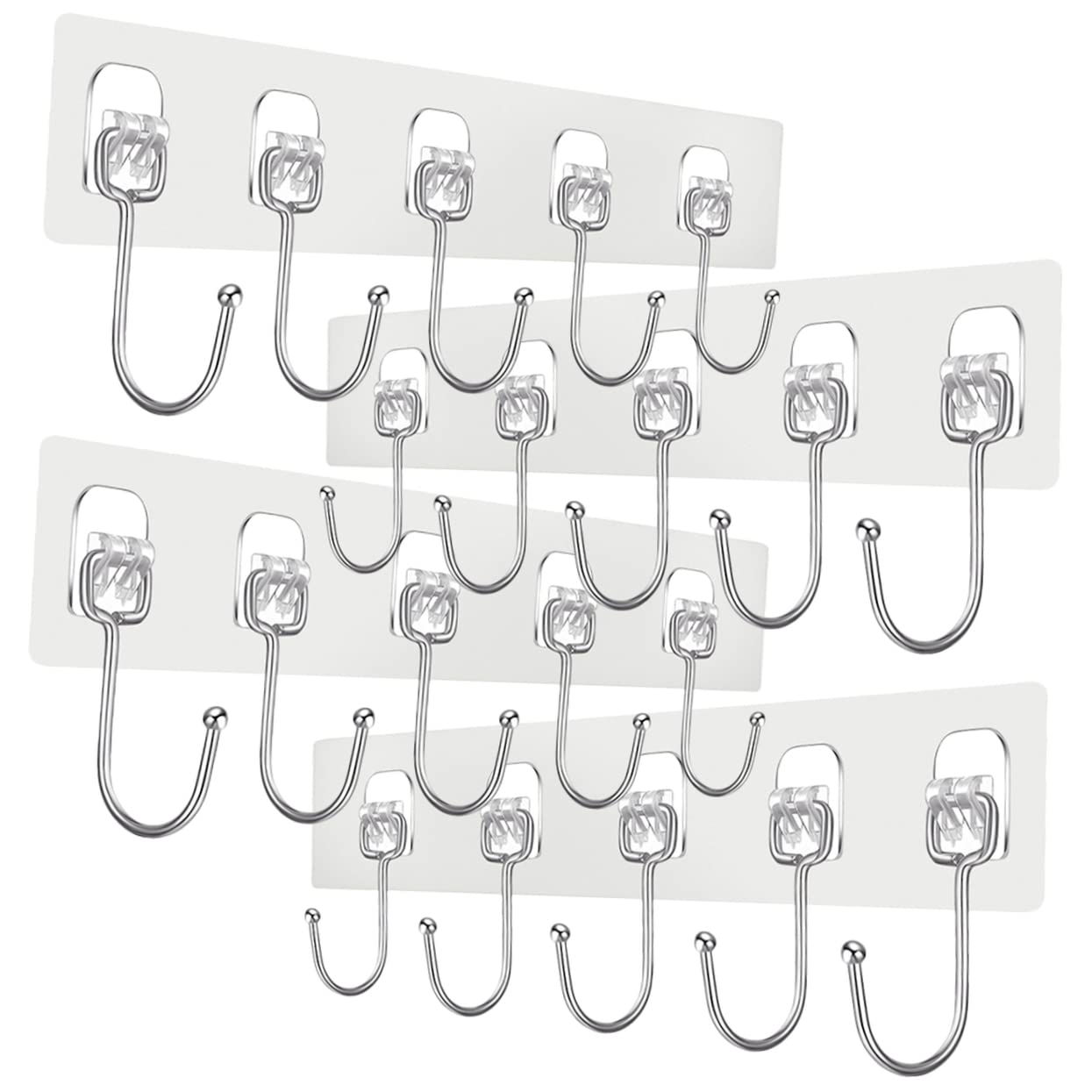 VASDEV 16 Piezas de Gancho de Pasta Fuerte Percha de Metal Perchas de Metal Sombrero de Servicio Pesado Percha de Pared Ganchos de Pared Adhesivo para Colgar en la Pared Soporte para llav