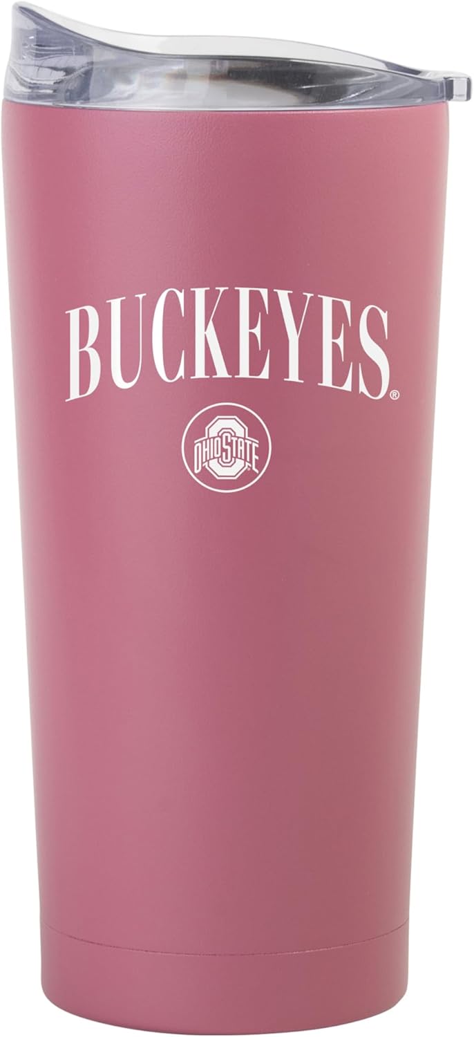 Logo Brands NCAA Purdue Boilermakers 20oz Archway Sand Powder Coat Tumbler - Double-Wall Insulated, Non-Slip Base, and High Lip Slider Lid