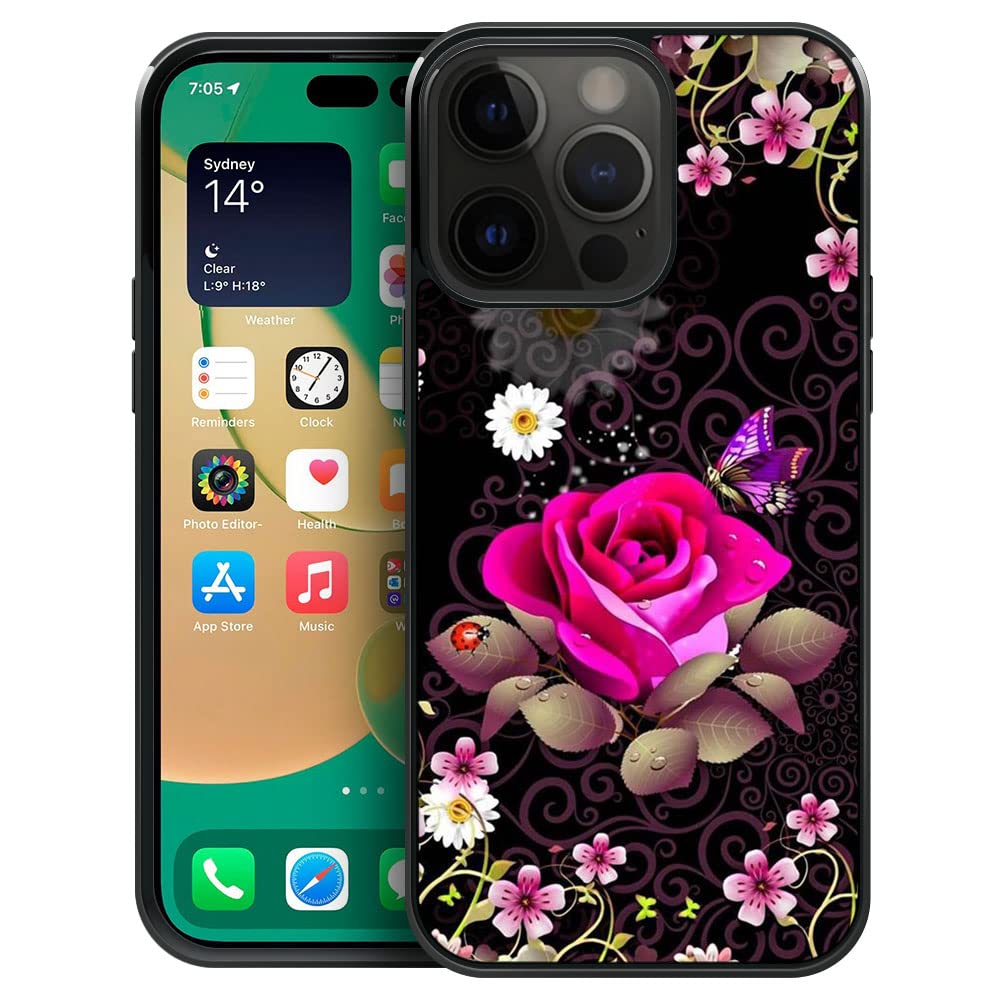 ZHEGAILIAN Compatible with iPhone 14 Pro Max Case,Pattern Design Hard PC Back Cover Non-Slip Soft TPU Protective Case for iPhone 14 Pro Max for Women
