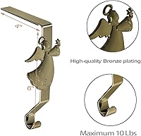 Vista 2 de Juego de 4 soportes de calcetines de Navidad para manto, ganchos reutilizables para calcetines de Navidad, colgador de Navidad sin daños