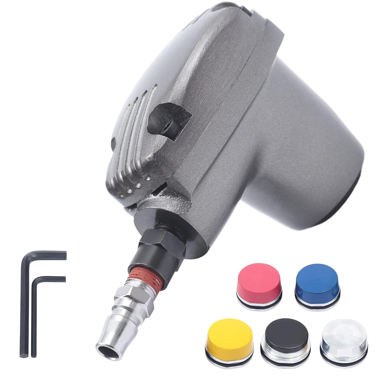 Martello pneumatico palmare, martello piatto portatile con 5 punte per riparazione del corpo e assemblaggio di inserti in plastica