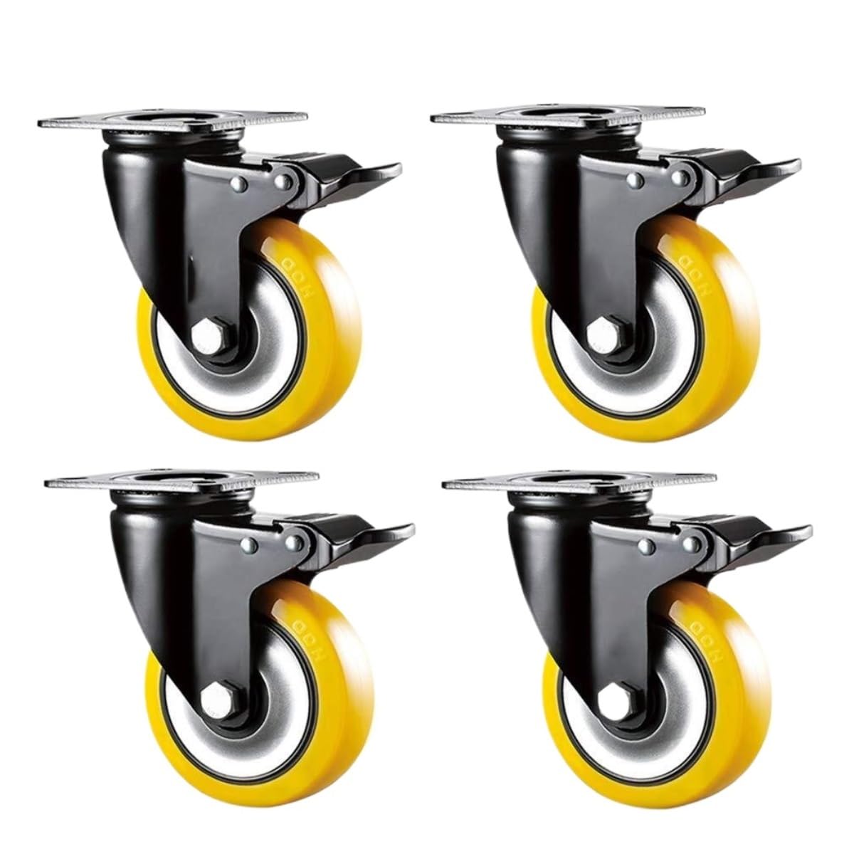 Ruedas para Muebles Ruedas Giratorias De Servicio Mediano Y Pesado con Rodamiento De Freno Universal, Ruedas Industriales, 4 Piezas Ruedas De Transporte