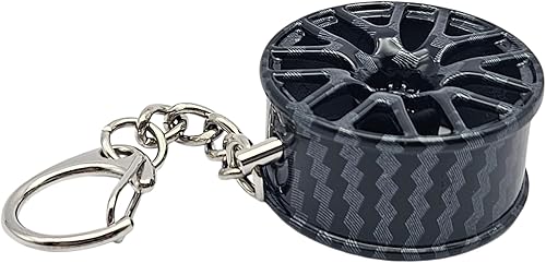 Miniatura 10 de GTRotors Juego de llavero de metal de cinco piezas de autopartes - Llavero turbo giratorio, llavero de caja de cambios manual de seis velocidades,