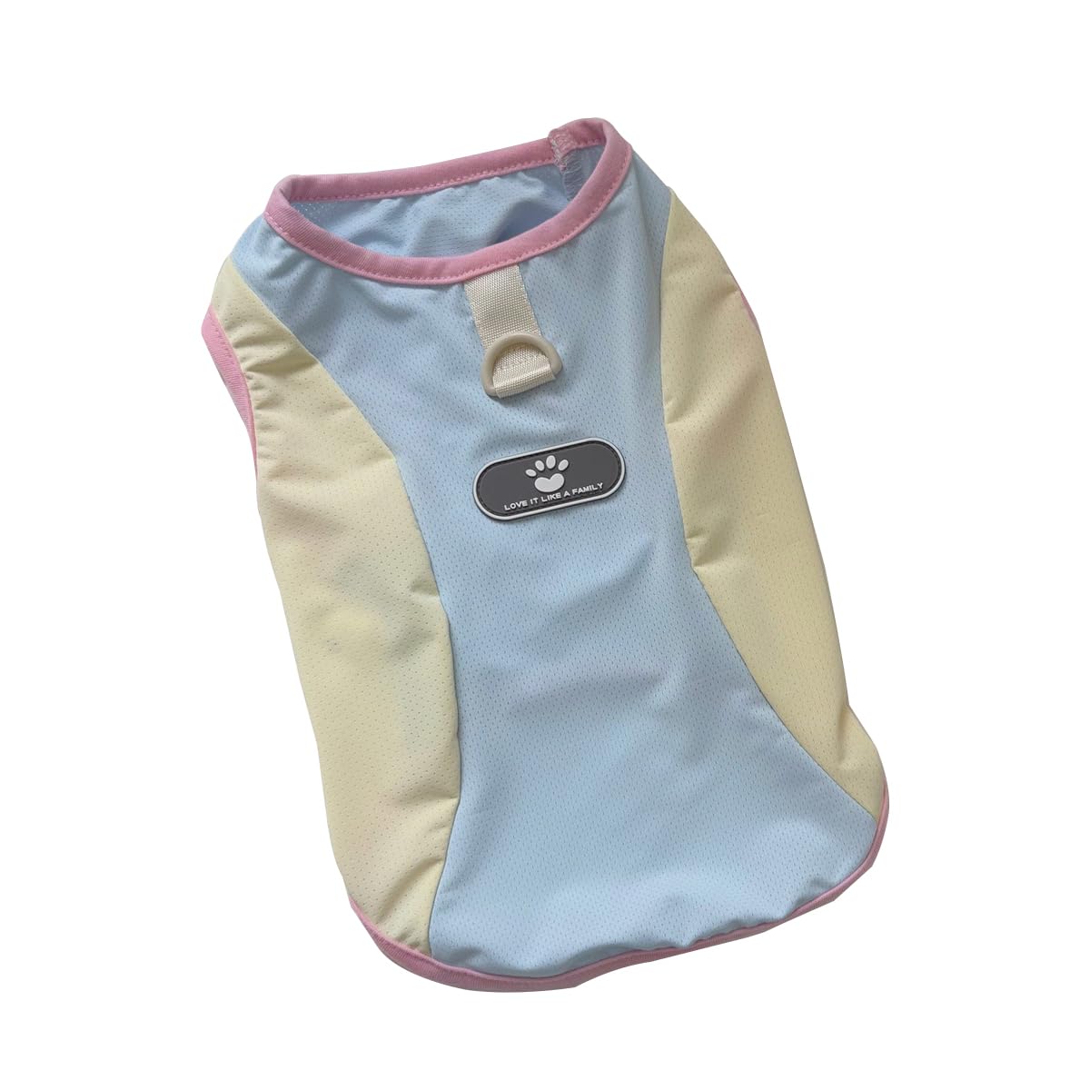 Pet Cooling Shirt Vest for Small Dogs Cats Boy Girl, Spring Summer Clothes Soft Breathable, Pastel Colors, with D-Ring (Blue&Yellow, Small)