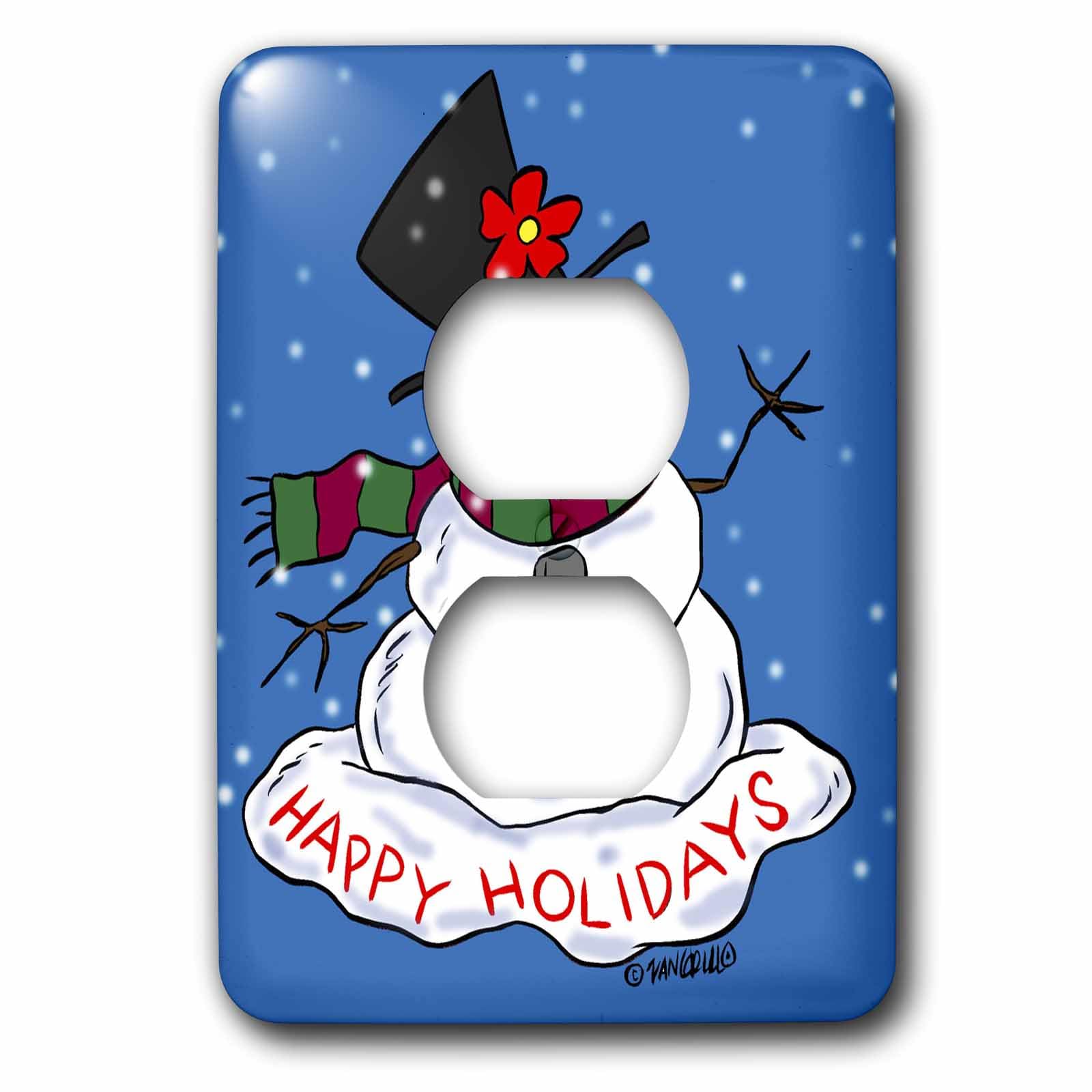 Holiday Snowman double plaque décorative 3dRose le cadeau de Noël idéal