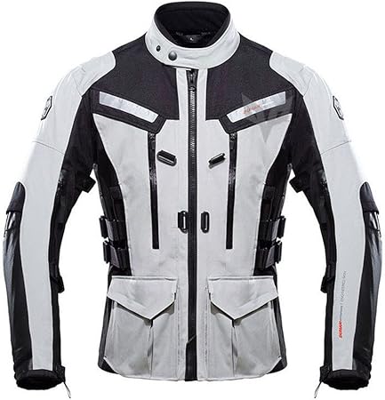 Amazon Duhan バイクジャケット 春夏秋 夏用 メッシュ ジャケット ライダースジャケット レーシングジャケット ツーリング メンズコットン プロテクター装備 バイク用品 バイクウエア オシャレbike Jacket 大きいサイズ グレー Xxlサイズ ジャケット 車 バイク