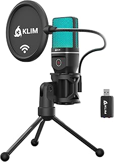KLIM Muse Wireless Gamer Microphone + PC Mac PS4 PS5 Switch + Professional Desktop Microphone with Anti-Pop Filter + Recor...