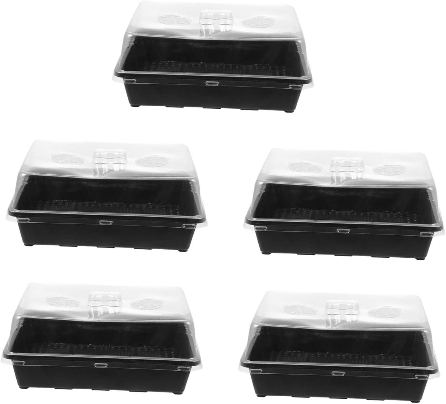 MERRYHAPY 5sets Plant Germination Tray High Low Covers for Home Greenhouse Growing Containers for Seed Starting and Microgreens for Use