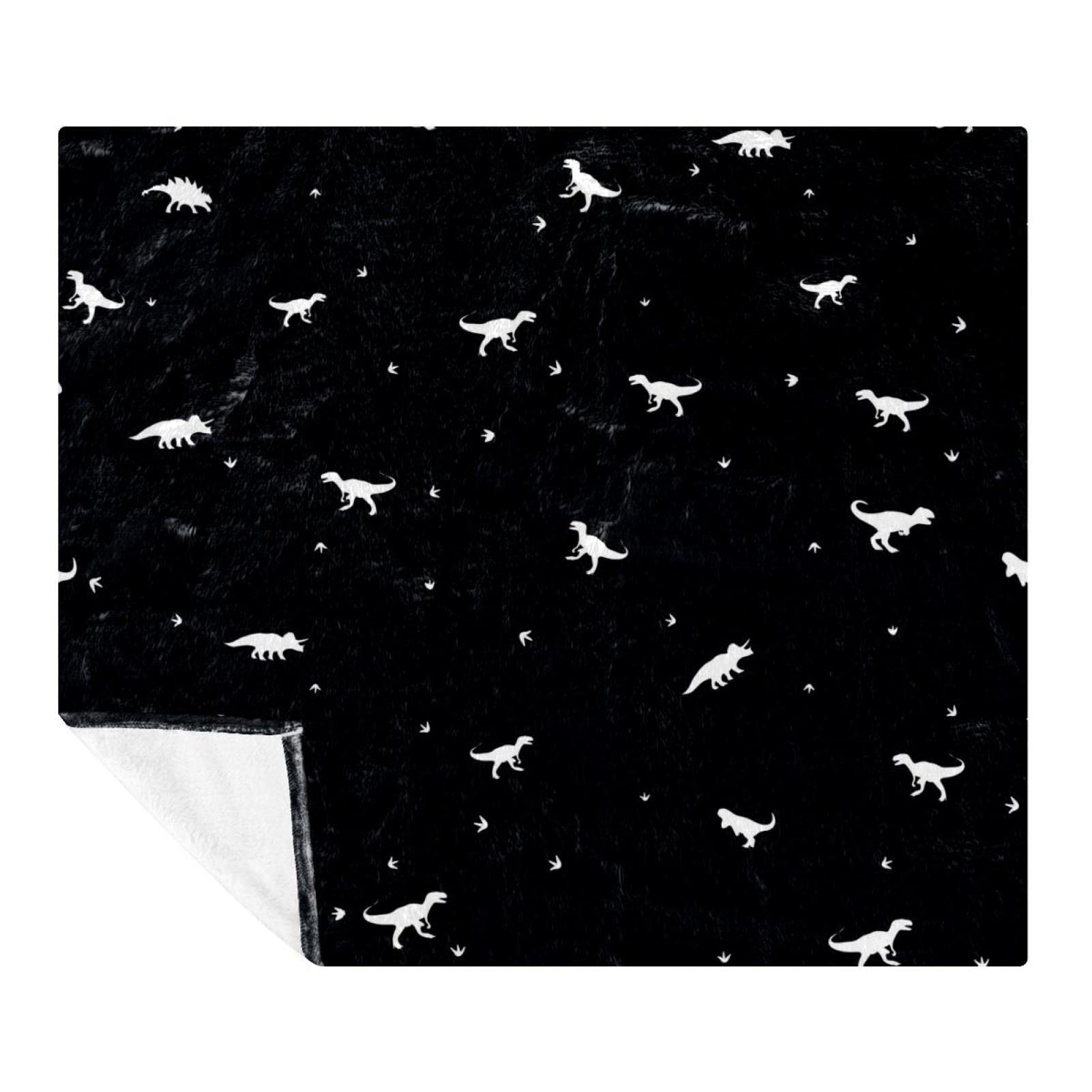 Couverture polaire dinosaure 150x200 cm en microfibre douce pour lit