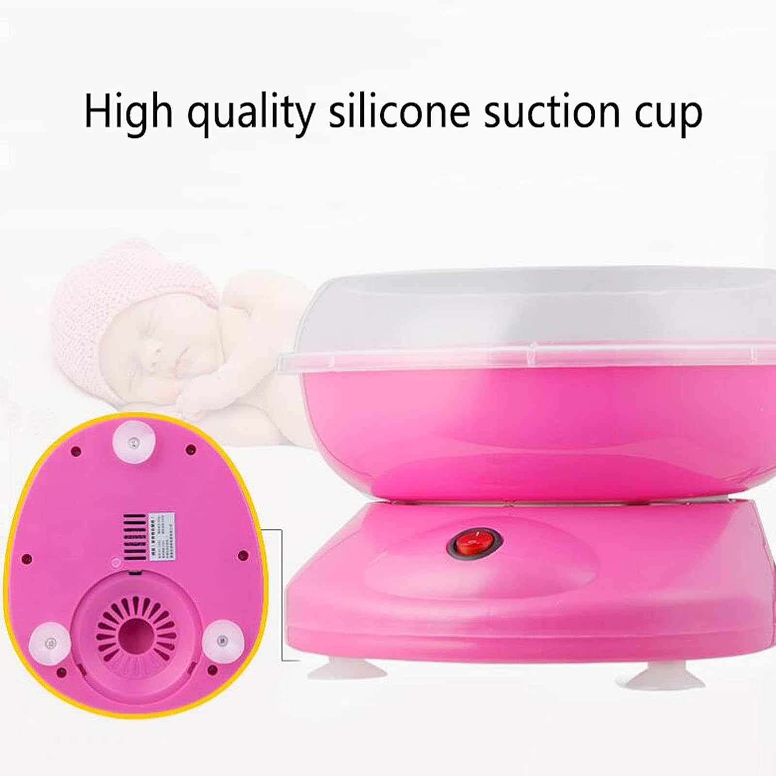 CUSMA Mini Máquina De Algodón De Azúcar, Máquina Eléctrica De Hilo De Azúcar De Algodón De 500W, Regalo Dulce para Fiestas De Niños En El Hogar,Rojo