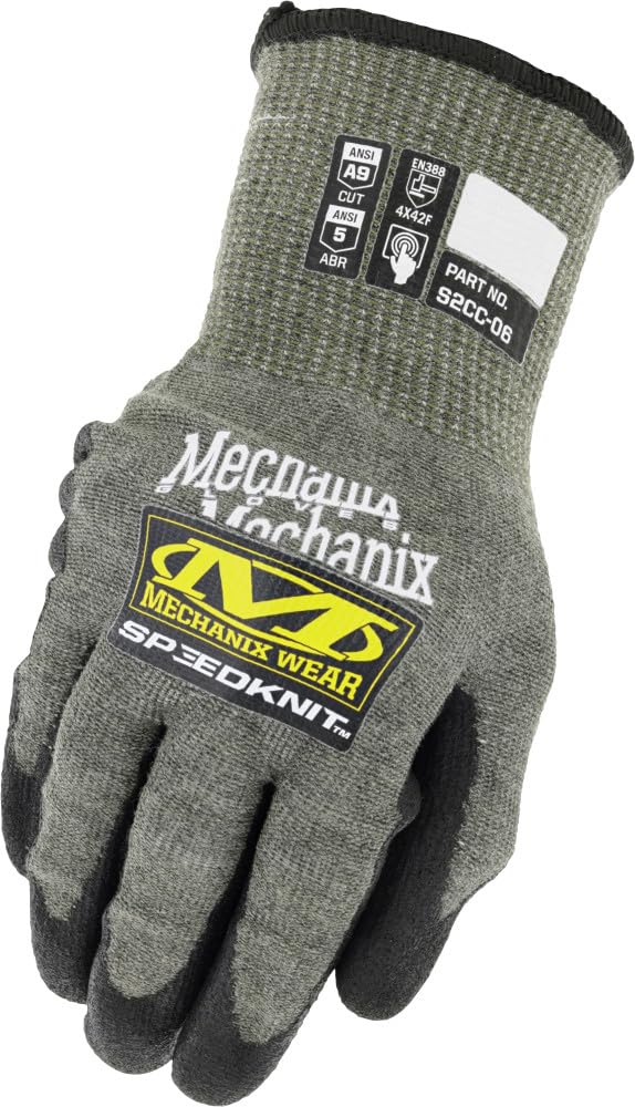 Mechanix Wear S2CC-06-009 SpeedKnit S2CC06 beschichtete, schnittfeste Handschuhe, grün, Einheitsgröße