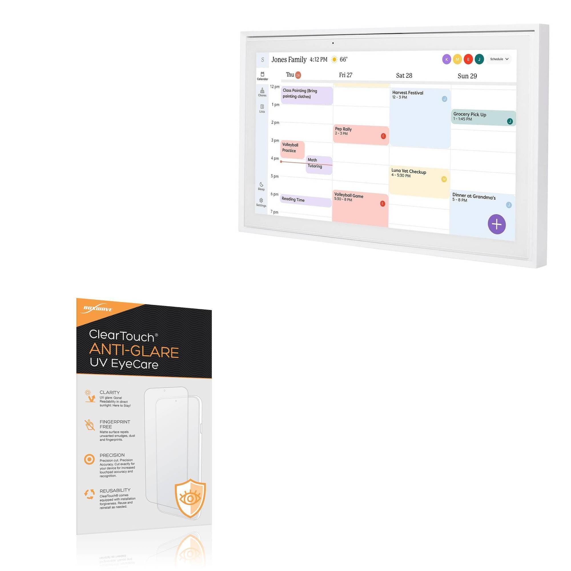 BoxWave ClearTouch, pellicola protettiva compatibile con Skylight Calendar (15"), antiriflesso e anti-UV EyeCare (confezione da 2), filtra la luce blu nociva e riduce l'affaticamento