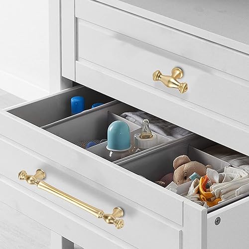 Miniatura 2 de BRONZEHOMM Paquete de 10 manijas doradas de gabinete de cocina de 5 pulgadas (5.039 in), tiradores de gabinete, accesorios de gabinete de cocina
