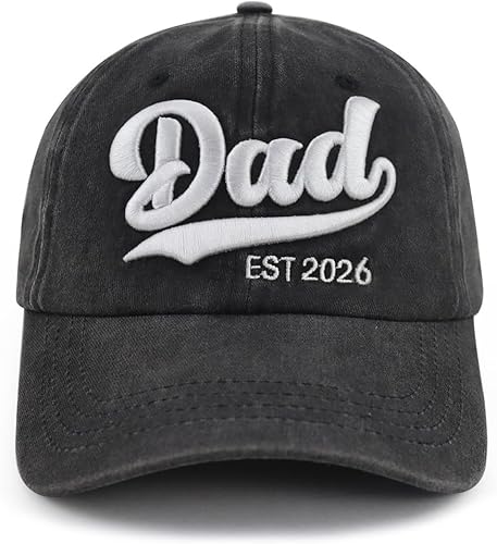 Vista 3 de Gorra de béisbol con bordado 3D ajustable para mamá y papá EST 2025 2026, regalos para nuevos padres