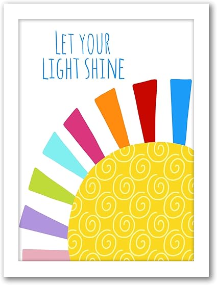 Amazon Com Americanflat 24 X 36 White Framed Art Print Let Your Light Shine By Lisa Nohren Everything Else