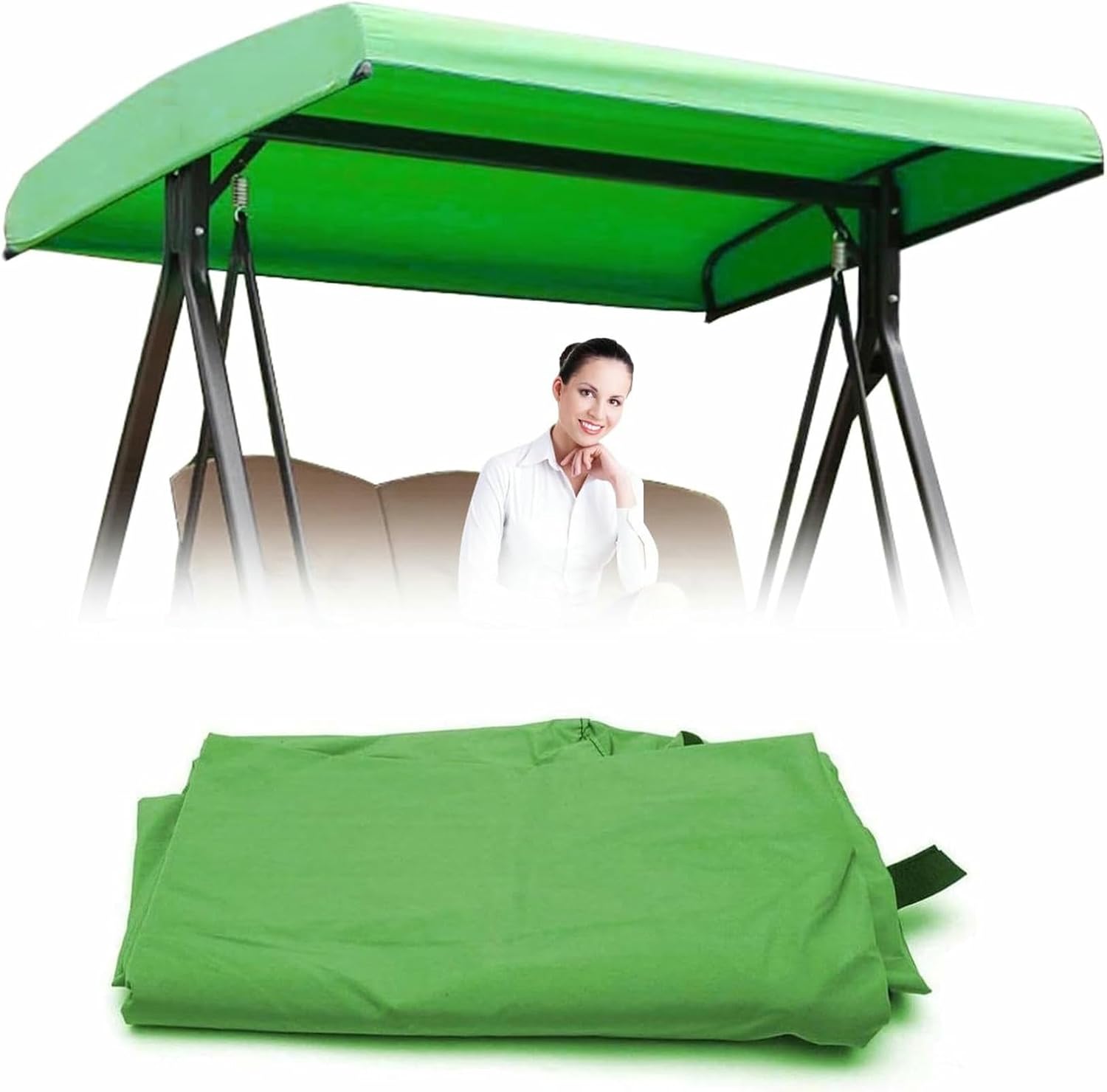 Swing Canopy Cover - Replacement Canopy for 2 Or 3 Seater Hammock, Waterproof and UV Protection, Replacement Cover for Patio Swing (Includes Replacement Tarps Only)~/