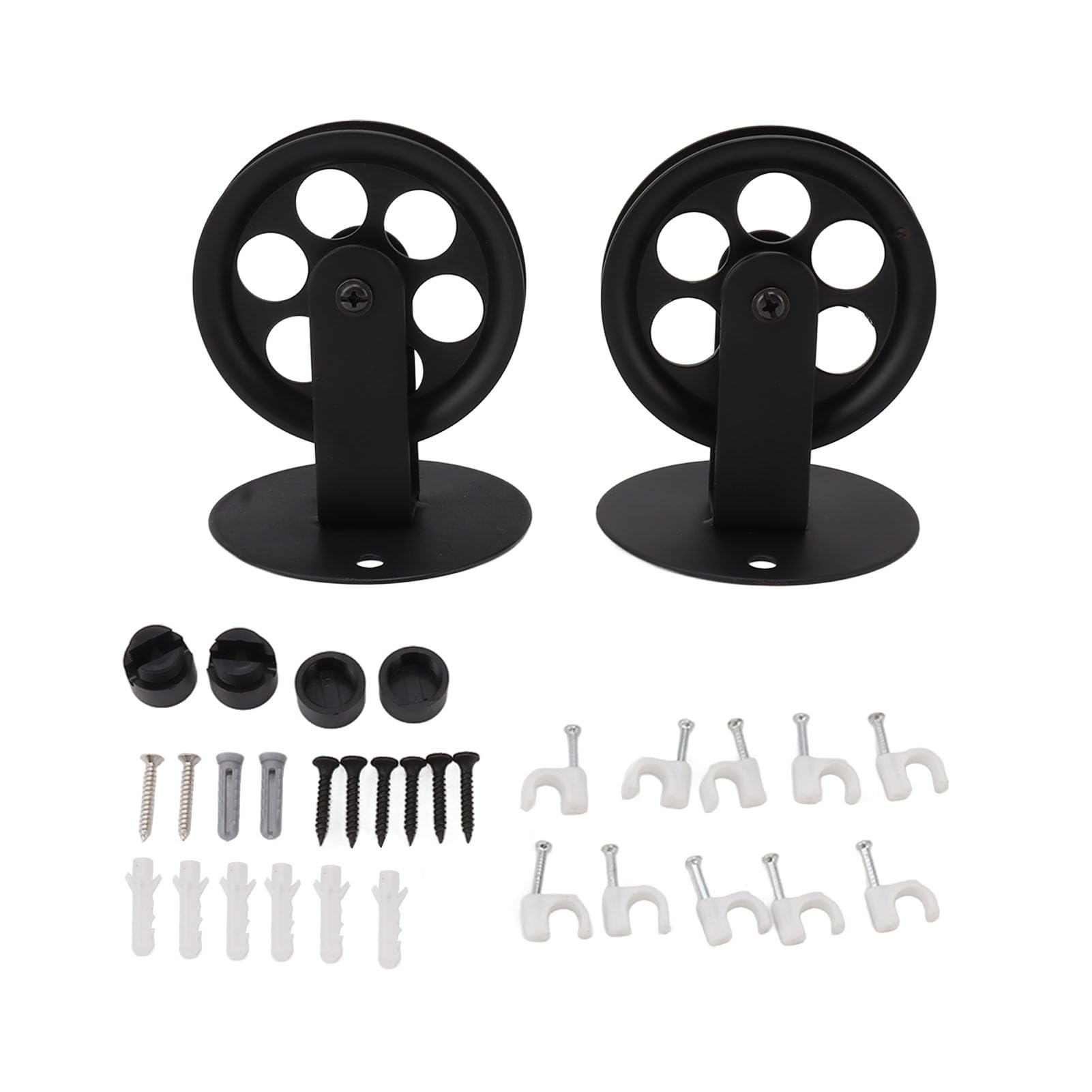 QANYEGN Vintage Wall Ceiling Mot Pulleys, Industrial Wheel Farmhouse Pulley, Suitable for Plug in n Pend Light Lifting Towing