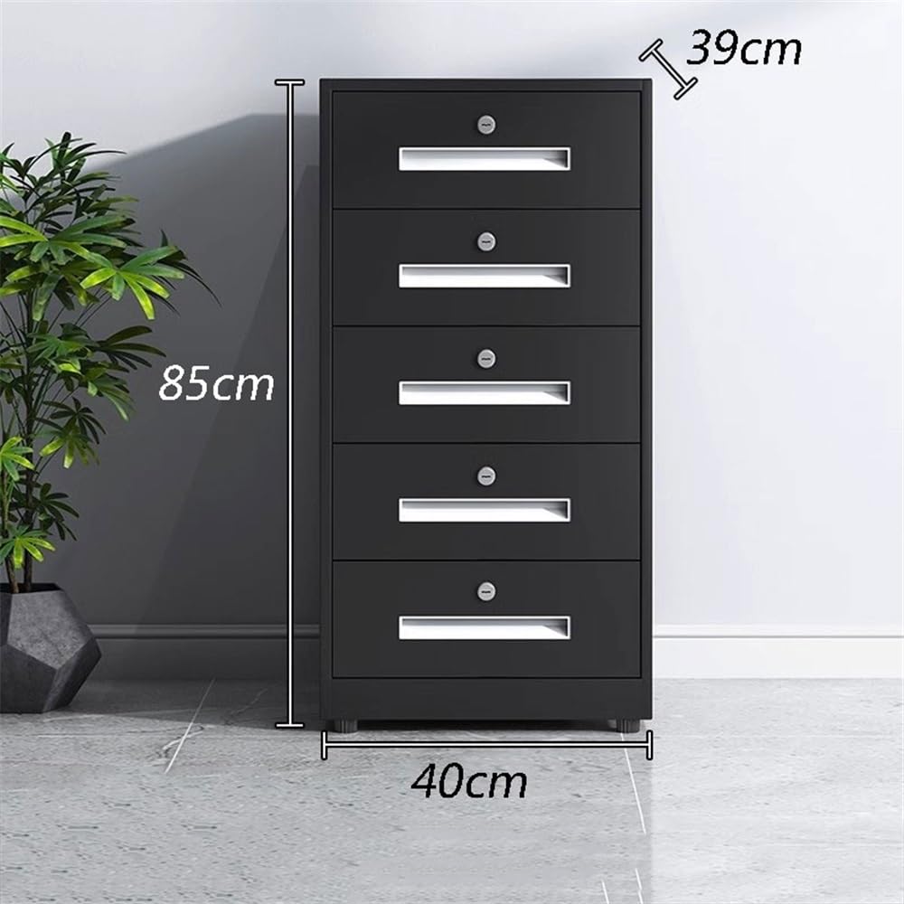 Bürokommode Classeur multifonction haute capacité en acier inoxydable pour documents et fournitures Blanc
