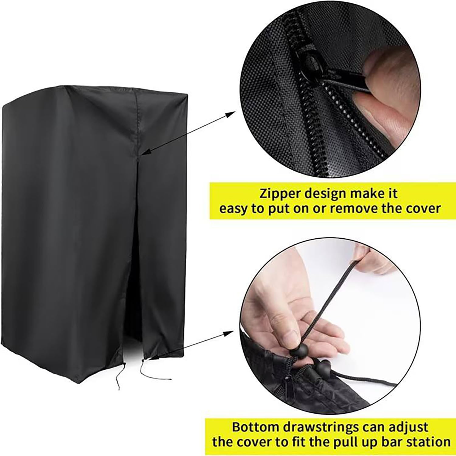 NEWFUN Funda para Soporte de Sentadillas, con Cremallera, Funda Protectora para Entrenamiento de Fuerza, Apta para Soportes de Sentadillas/Aparatos de Gimnasia Domésticos (107*102*163)