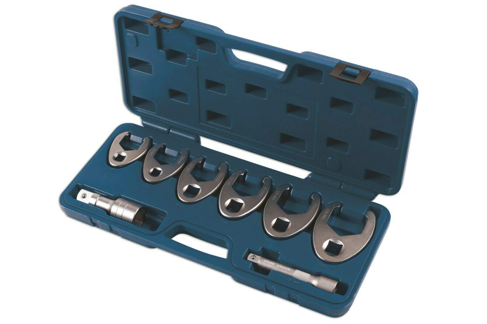 Laser 7476 Crows Foot Wrench Set 1/2"D, 3/4"D 8pc, Chrome